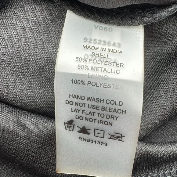 VINCE‎ CAMUTO NWT Women's 2X Gold Black Shiny Flouncy Balloon Sleeve Blouse Top - Picture 7 of 11